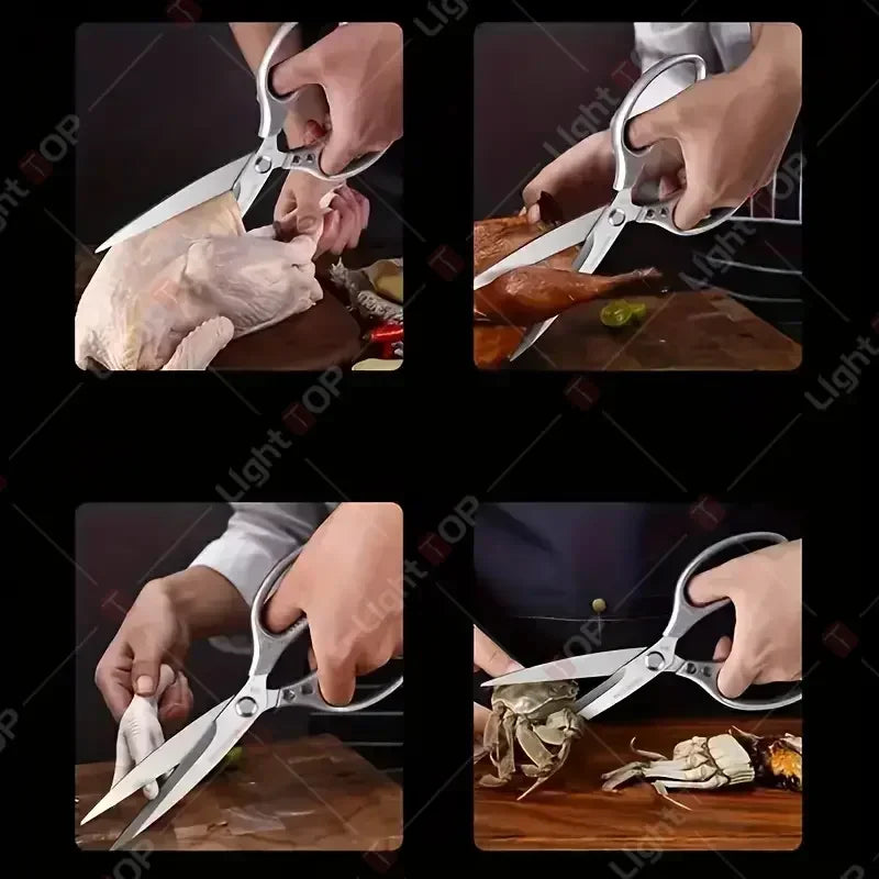 Japanese Santoku Knife Set with Kitchen Scissors